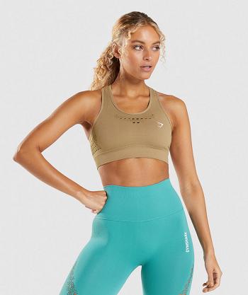 Staniki Sportowe Damskie Gymshark Energy Seamless Brązowe | PL 2934ZUT